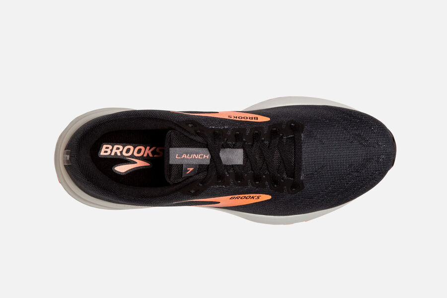 Brooks Launch 7 Road Running Shoes - Womens - Black/Orange - XJ4395072